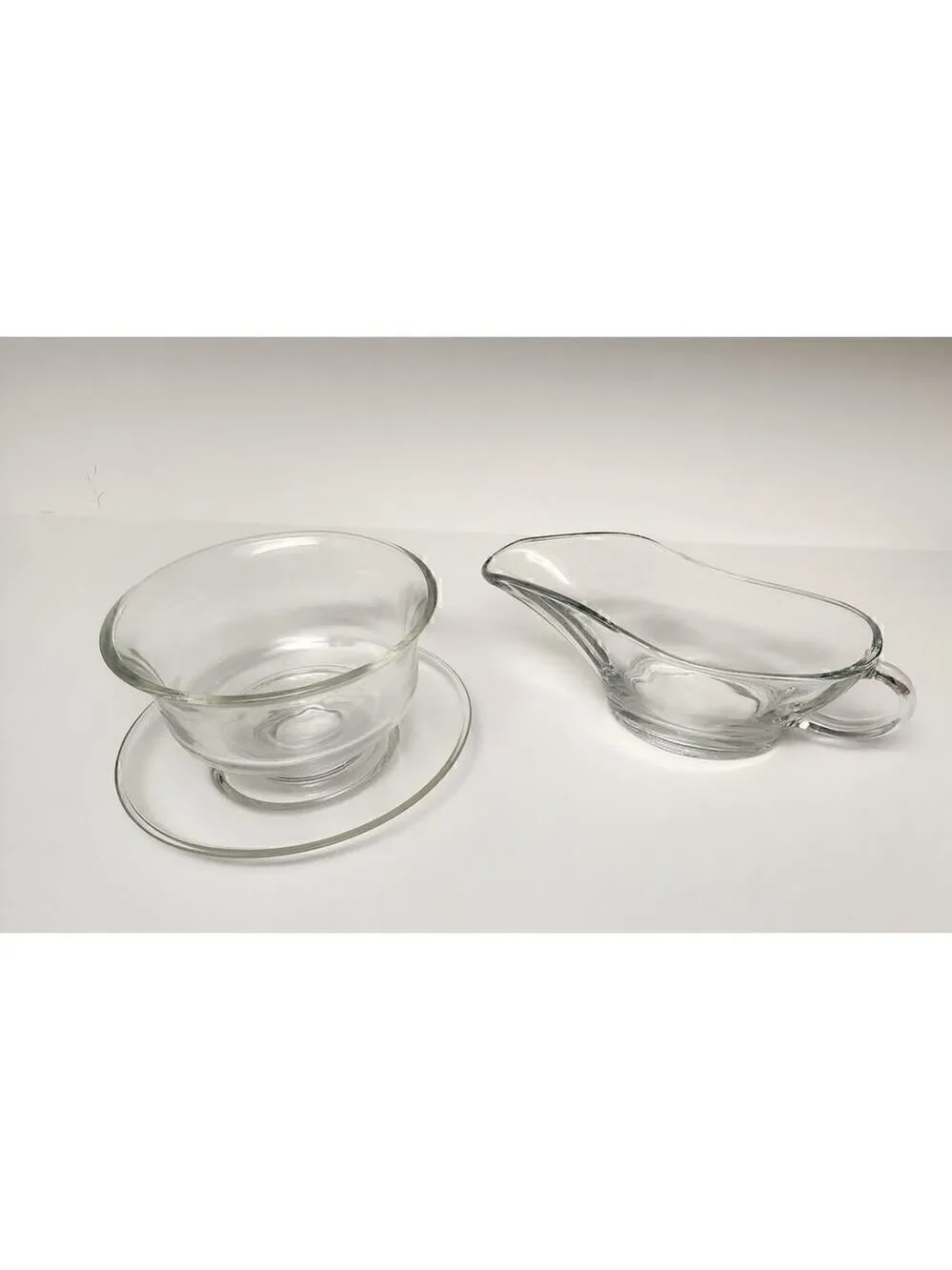 Indiana Vintage Glass Clear Classic Revere 3 Piece Mayo/Gravy Bowl Sauce Set